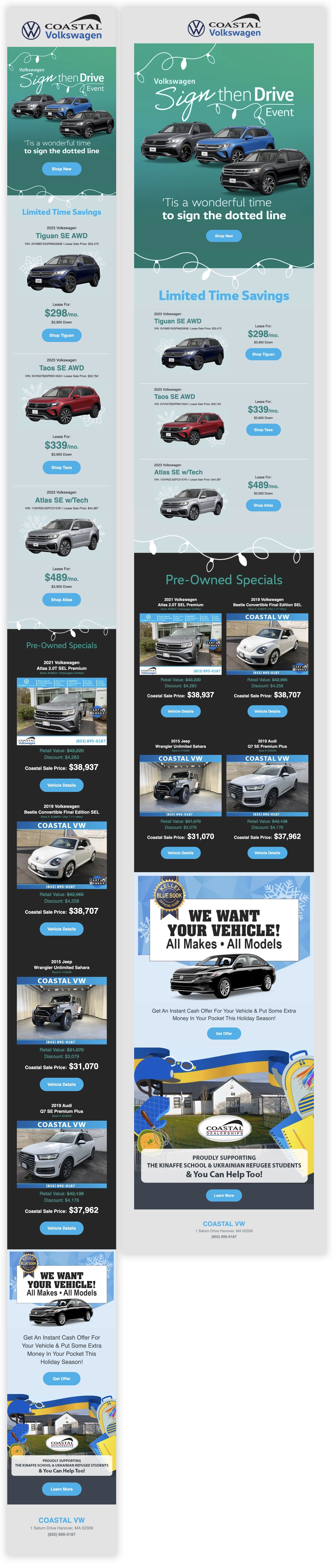 Volkswagen Sign then Drive email template