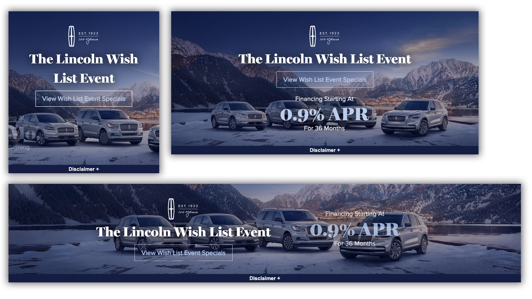 Lincoln Wish List Event web banners