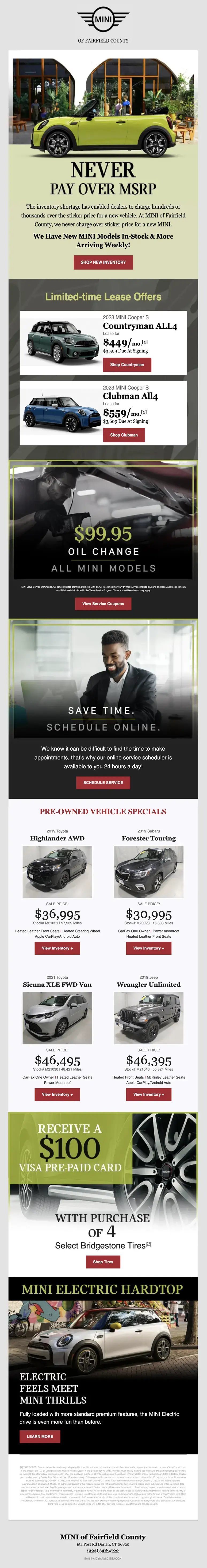 MINI Incentive Email Marketing